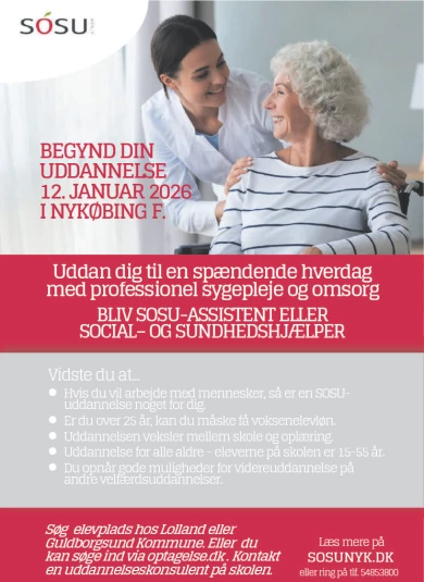 Annonce for  SOSU Nykøbing Falster