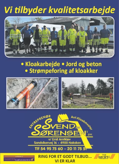 Annonce for  Svend Sørensens Eftf. aps.
