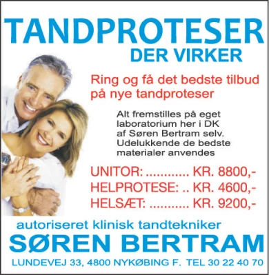 Annonce for  Aut. klinisk tandtekniker