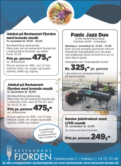 Annonce for  Restaurant Fjorden ApS