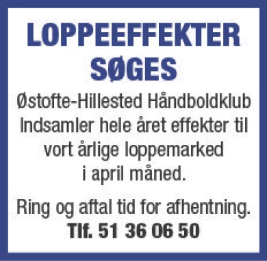 Annonce for  Østofte Hillested Håndboldklub