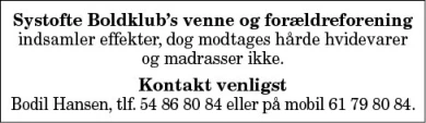 Annonce for  SB's Forældreforening