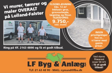 Annonce for  LF Byg & Anlæg