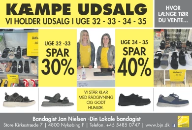 Annonce for  Bandagist Jan Nielsen A/S
