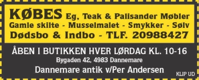 Annonce for  Dannemare Antik