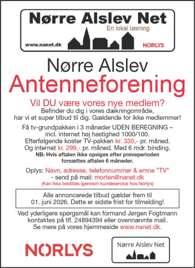 Annonce for  Nørre Alslev Net