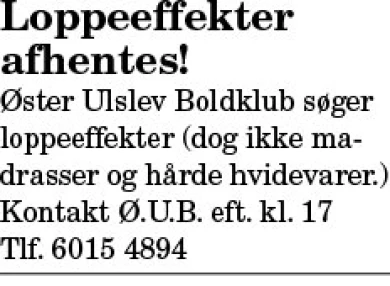 Annonce for  Ø.U.B.