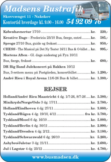 Annonce for  Madsens Bustrafik