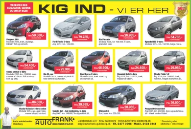 Annonce for  Auto Frank Guldborg Aps