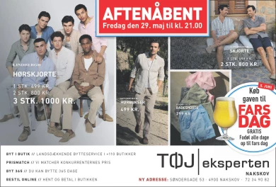Annonce for  Tøjeksperten - Søren P.